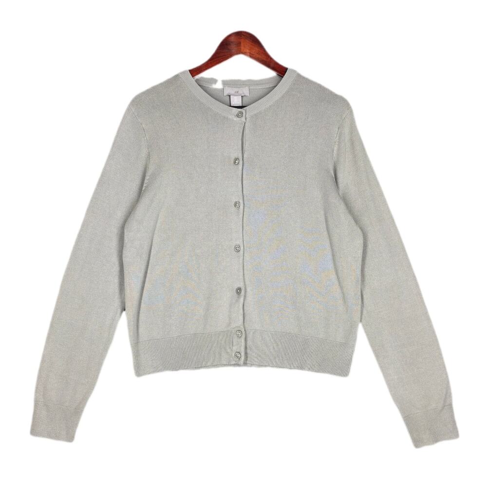 H&M VISCOSE‑BLEND OPEN GRAY CARDIGAN – WOMEN’S LARGE – NWT – LIGHTWEIGHT